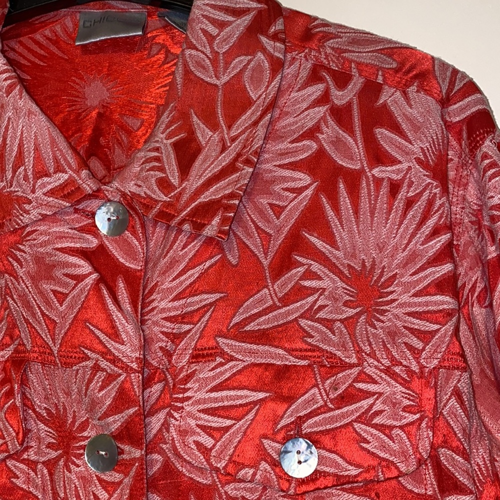 Chico’s Rayon/Silk Flowered Jacket - image 5
